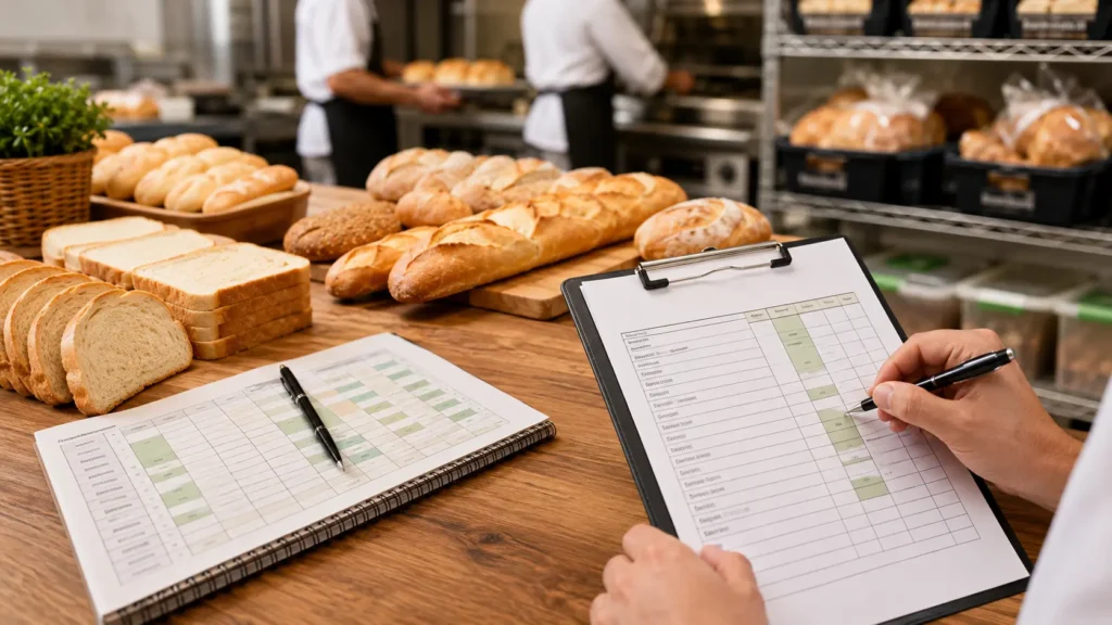 Planejamento de compra de pães para cozinhas profissionais